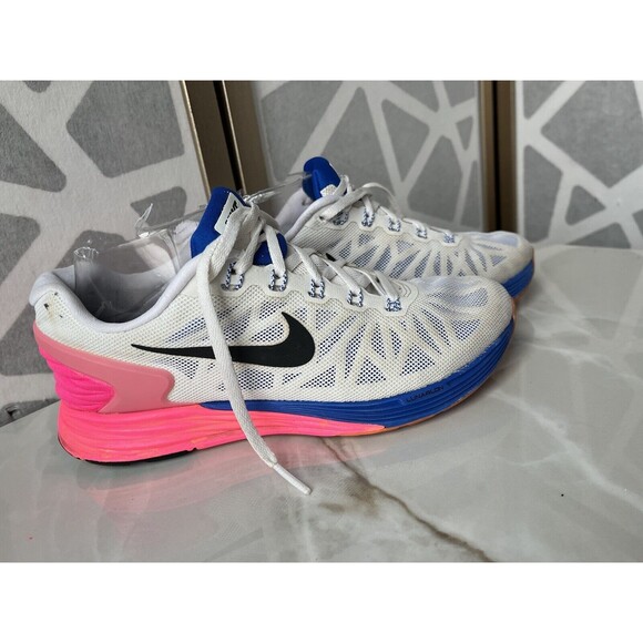 nike lunarglide 6 Sz 7 Women running trainers 654434 101 sneakers shoes - Picture 1 of 11